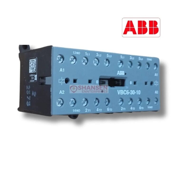 ABB VBC6-30-10 mini reversing contactor 24V DC, 3 NO, screw terminals โ compact DIN-rail motor control unit