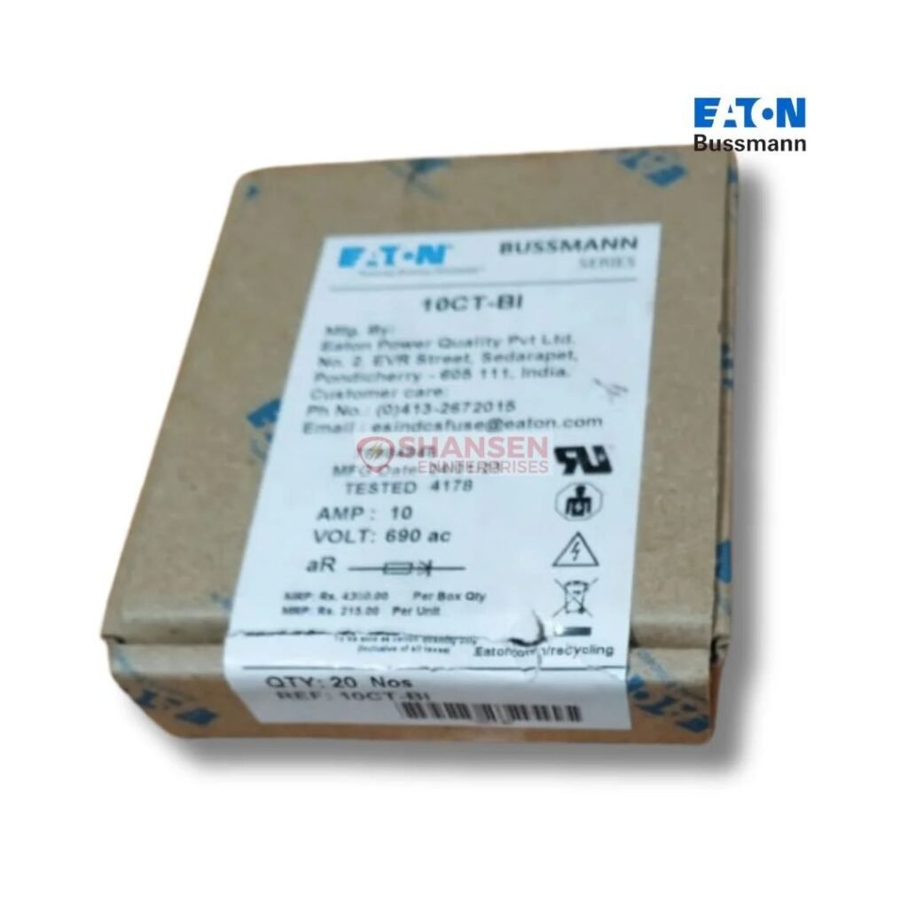 Eaton Bussmann 10CT fuse packaging box 10A 690V aR type semiconductor protection fuse by Shansen Enterprises