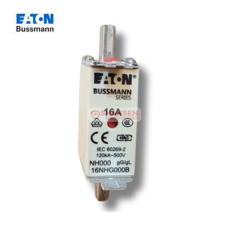 Eaton Bussmann NH Fuse 16NHG000B-690 16A 690V ceramic low voltage fuse with indicator by Shansen Enterprises