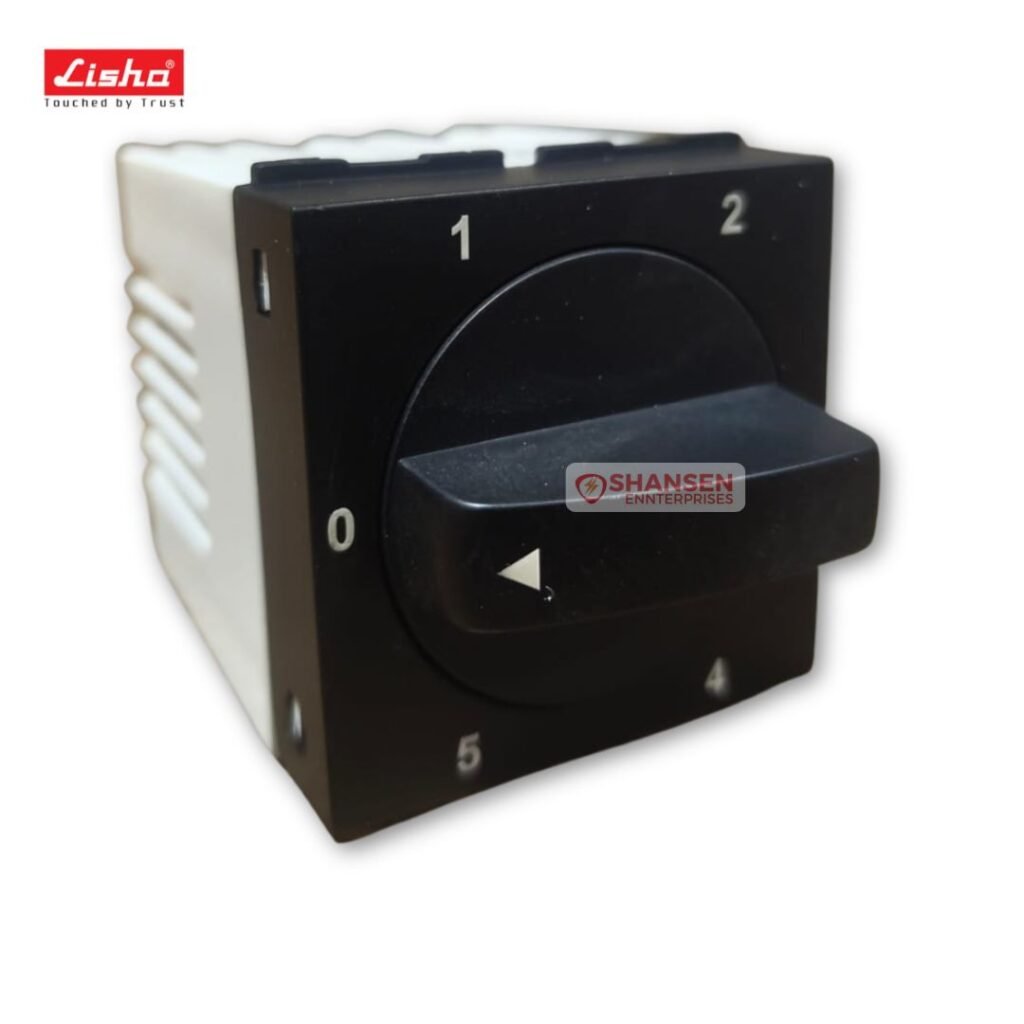 Lisha Matt Black 5 Step Fan Regulator, 2 Module, 240V, 50-60Hz
