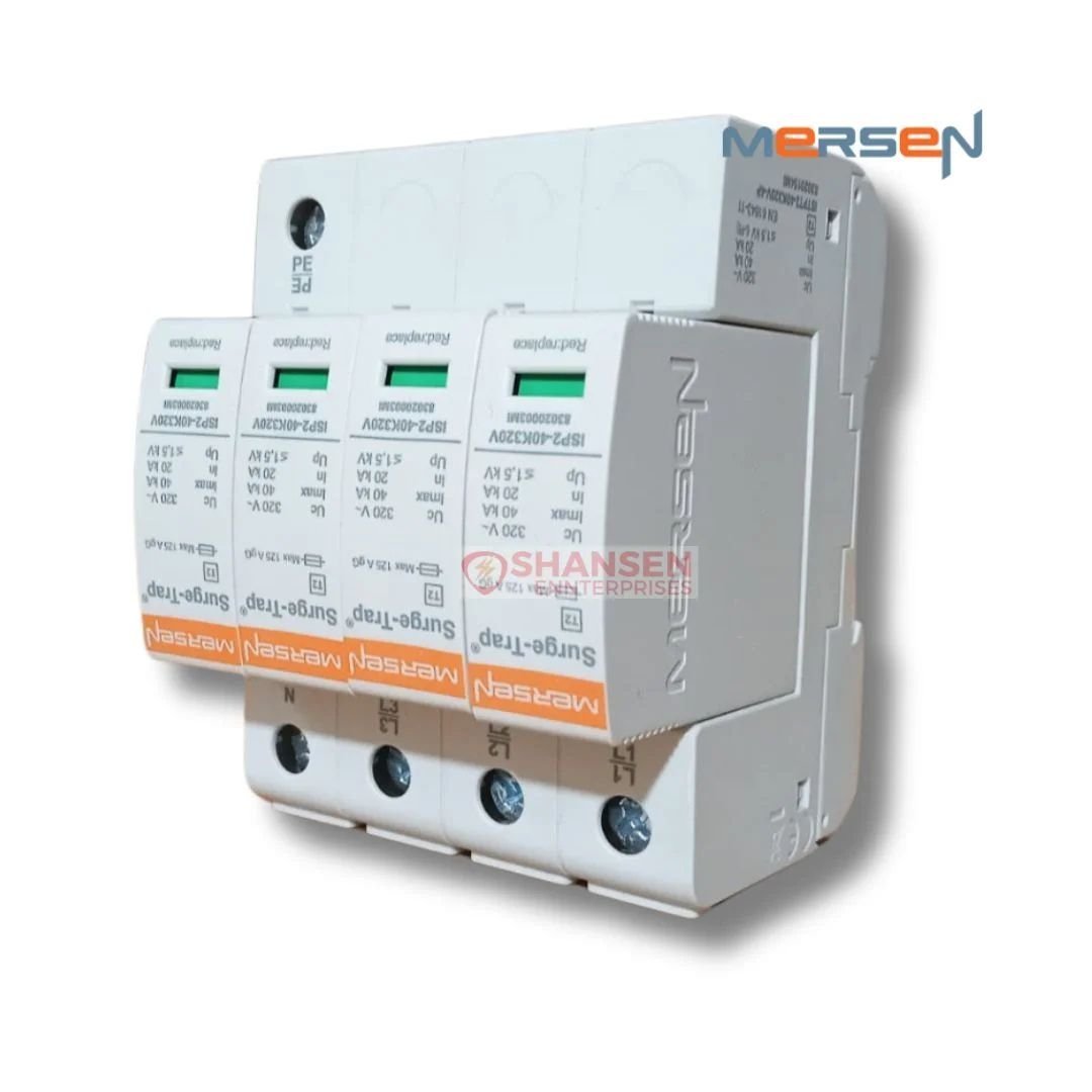Mersen STPT2-40K320V-4P 4-pole pluggable Type 2 surge protection device mounted for DIN rail - Shansen Enterprises