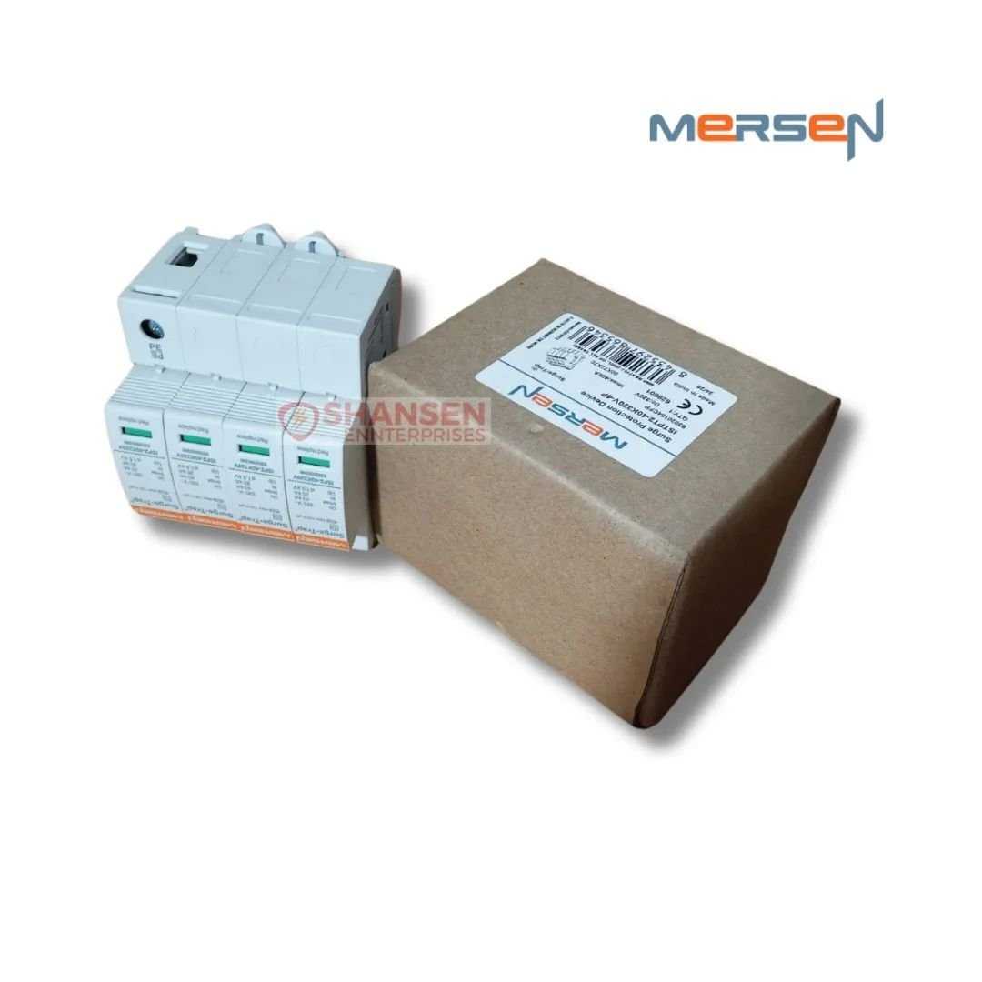 Mersen STPT2-40K320V-4P Type 2 40kA 4-pole pluggable surge protection device with packaging box by Shansen Enterprises