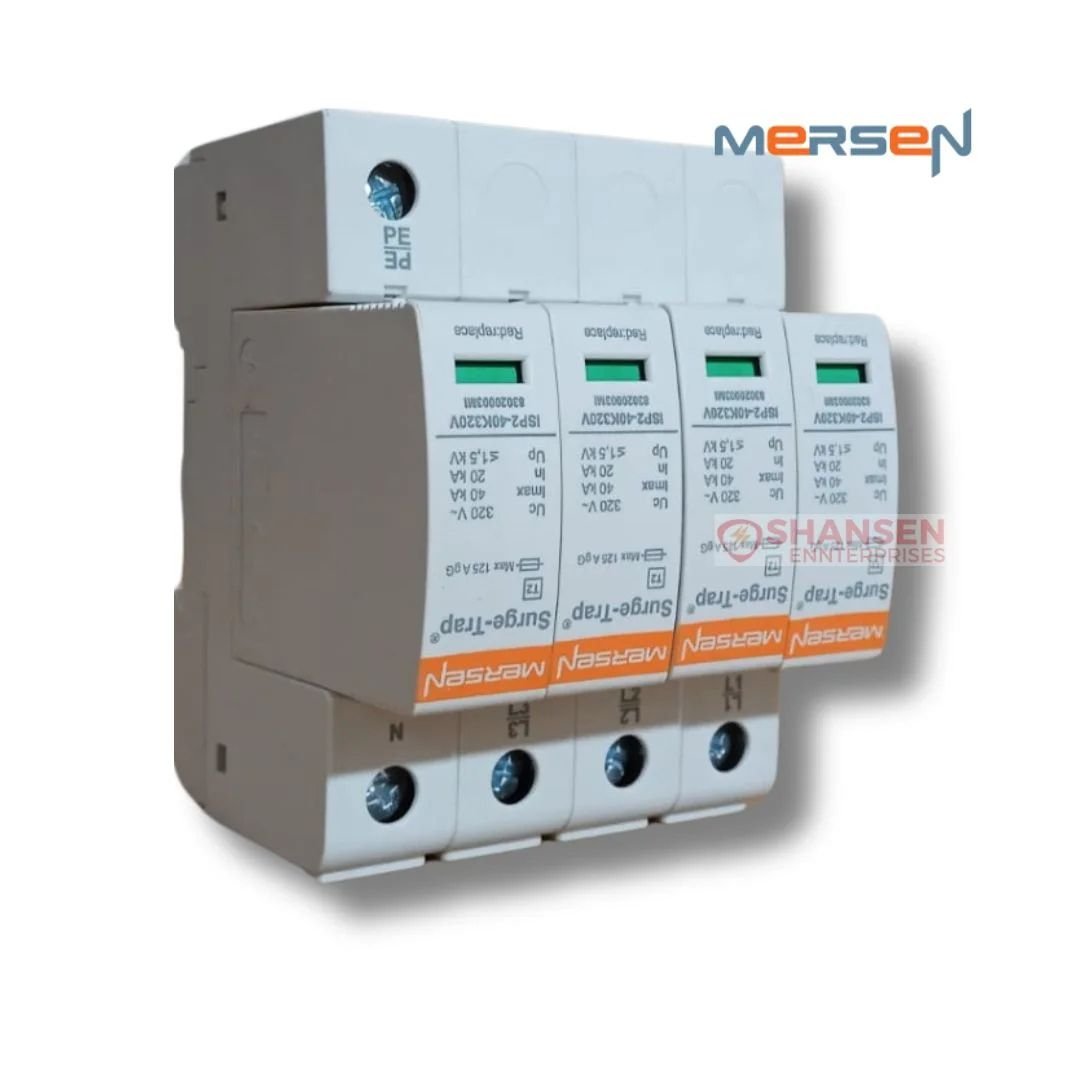 Mersen STPT2-40K320V-4P Type 2 Surge Protection Device 40kA 4 Pole Pluggable DIN Rail by Shansen Enterprises