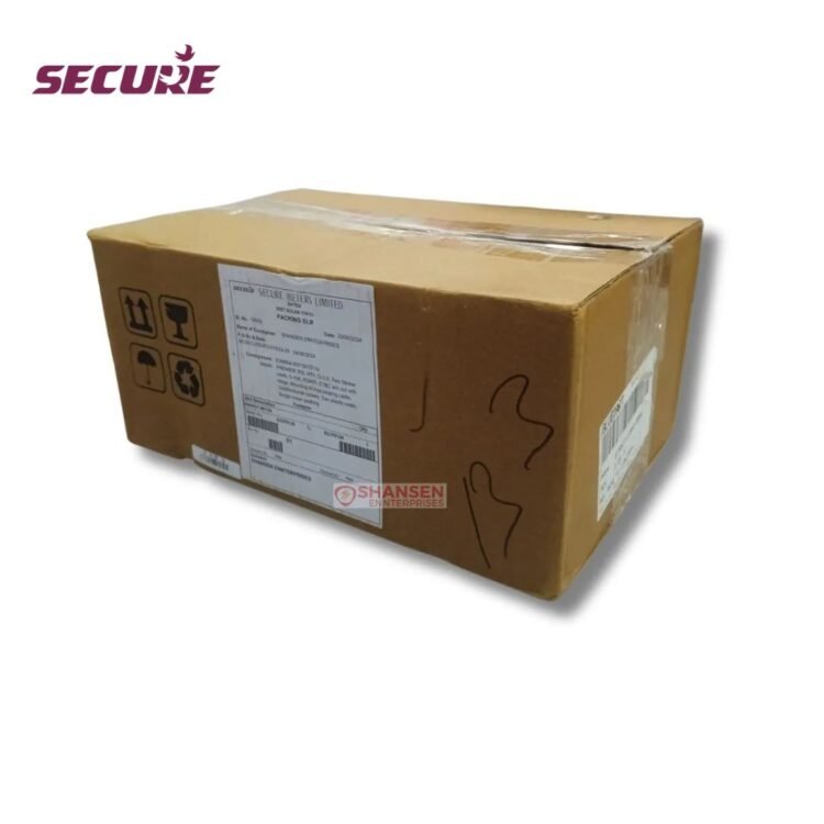 Secure Premier 300 CT/VT energy meter in original sealed carton with manufacturer shipping label, supplied by Shansen Enterprises India