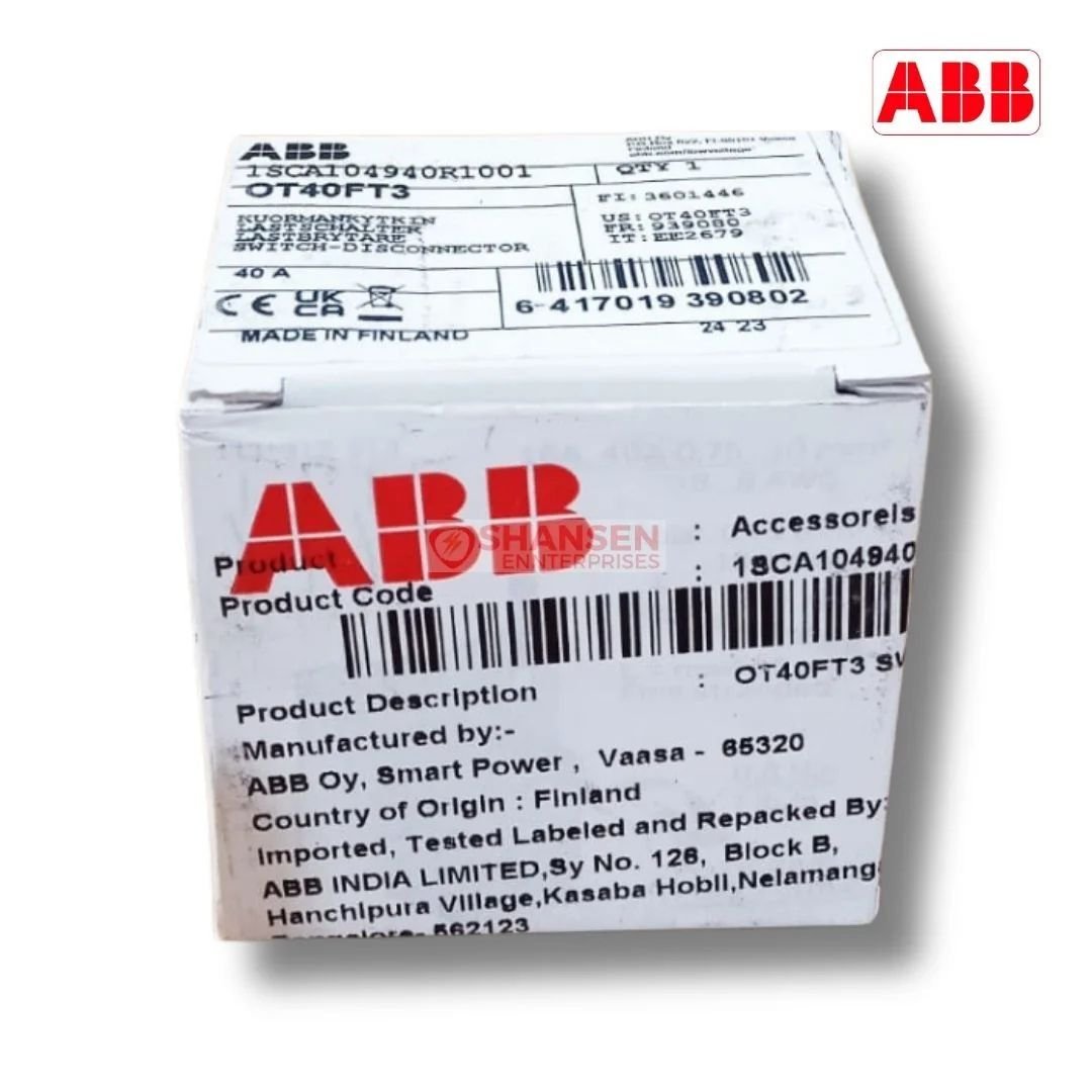 ABB OT40FT3 Switch Disconnector Box 1SCA104940R1001 – Shansen Enterprises India