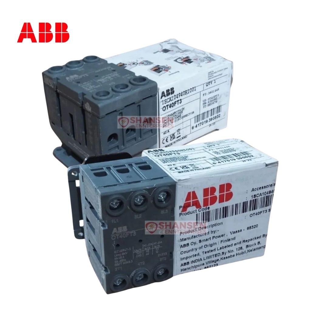ABB OT40FT3 Switch Disconnector with Box – 3 Pole 40A Industrial Isolator Supplied by Shansen Enterprises India