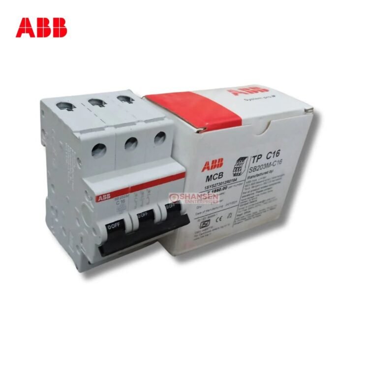 ABB SB203M-C16 Miniature Circuit Breaker 3P 16A C-Curve 10kA | Shansen Enterprises India