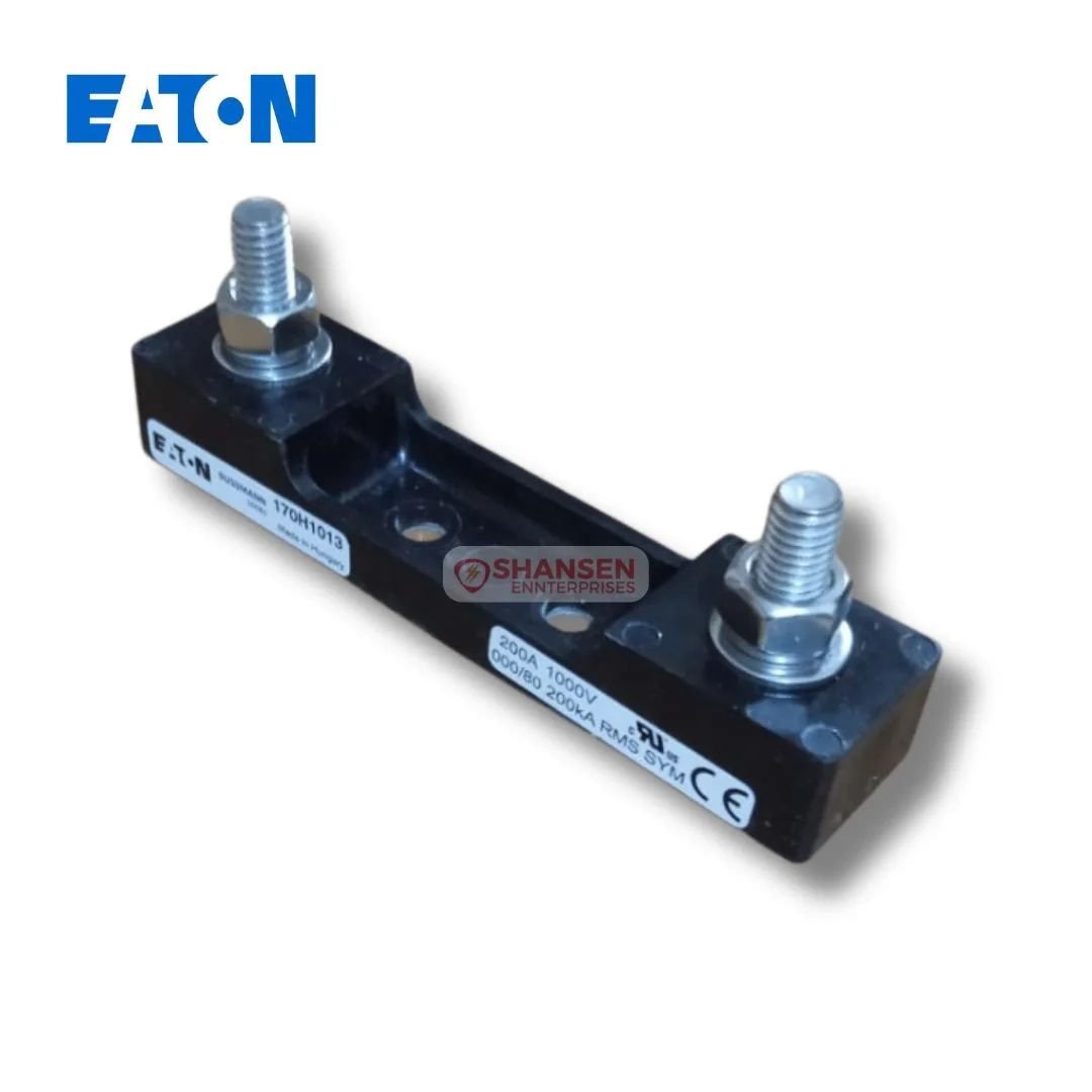 Eaton Bussmann 170H1013 high speed fuse base 200A 690V fixed 80mm centre distance fuse holder, UL 512 certified, available at Shansen Enterprises India