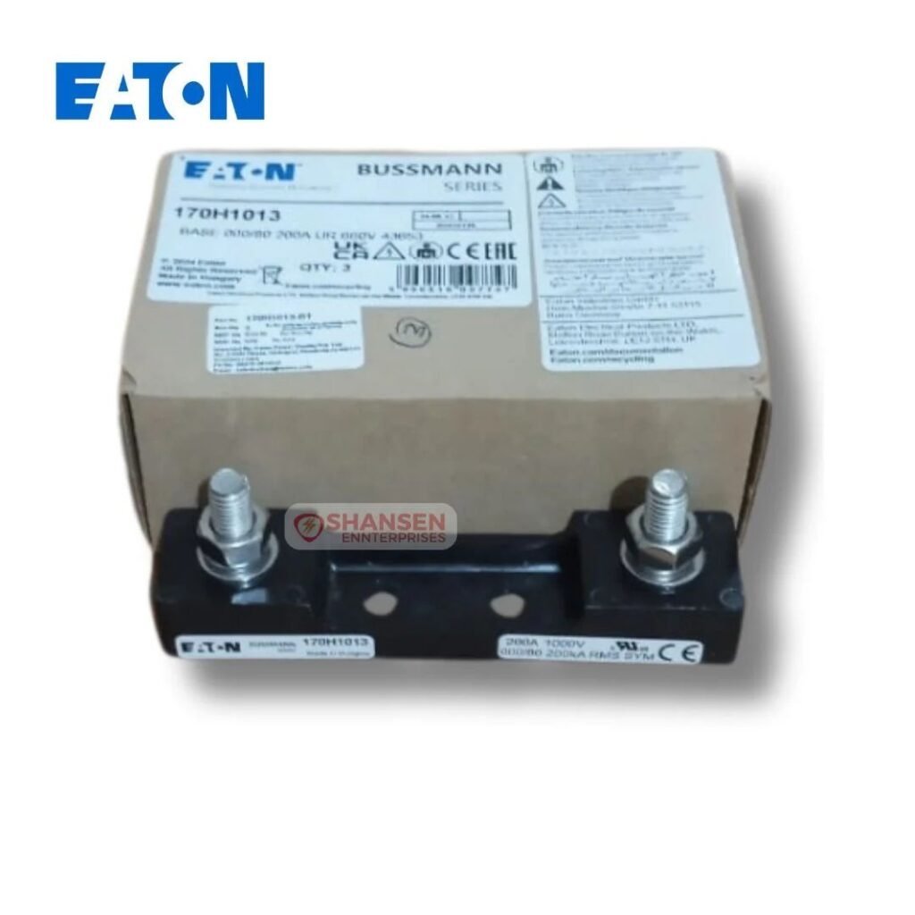 Eaton Bussmann 170H1013 high speed fuse base 200A 690V with original box, UL 512 certified fuse holder made in Hungary, available at Shansen Enterprises India