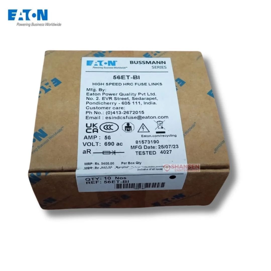 Eaton Bussmann 56ET-BI high-speed HRC fuse links box packaging – 56A 690V fuse by Shansen Enterprises India