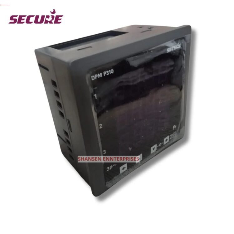 Secure Meters DPM-P310 three-phase digital panel meter with LCD display and touch-sense keys for industrial power factor monitoring