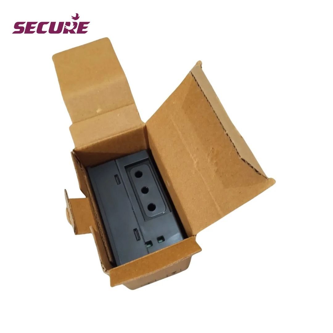 Secure Meters DPM-P310 digital panel meter partially unboxed, showing compact and durable design for industrial power monitoring